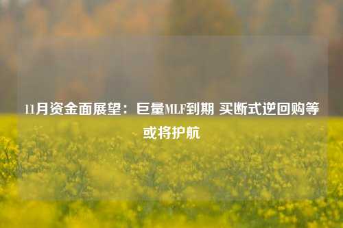 11月资金面展望：巨量MLF到期 买断式逆回购等或将护航