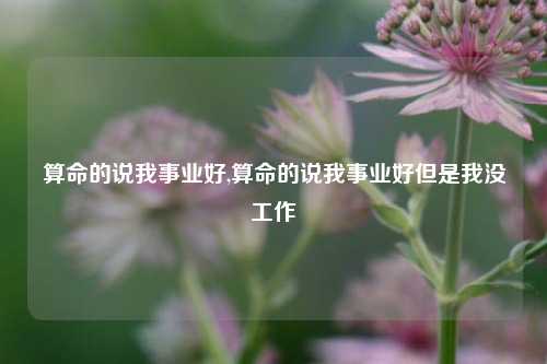 算命的说我事业好,算命的说我事业好但是我没工作