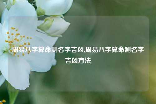 周易八字算命测名字吉凶,周易八字算命测名字吉凶方法