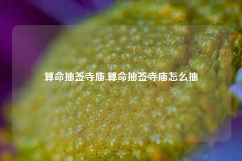 算命抽签寺庙,算命抽签寺庙怎么抽