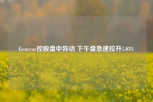 Generac控股盘中异动 下午盘急速拉升5.03%