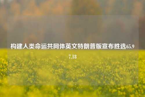 构建人类命运共同体英文特朗普版宣布胜选65.97.18