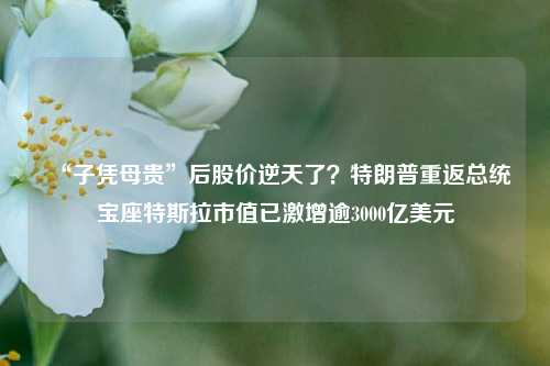 “子凭母贵”后股价逆天了？特朗普重返总统宝座特斯拉市值已激增逾3000亿美元