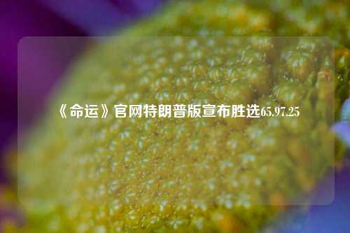 《命运》官网特朗普版宣布胜选65.97.25