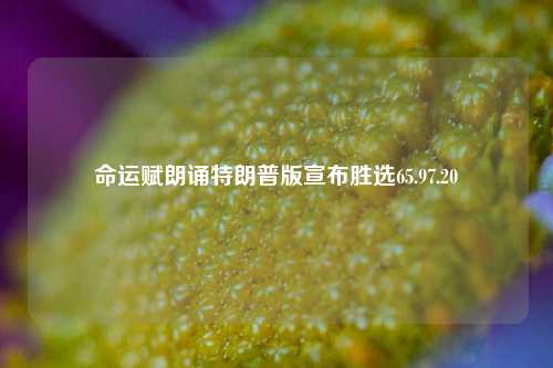 命运赋朗诵特朗普版宣布胜选65.97.20