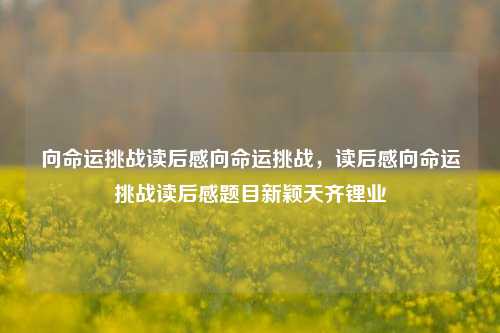 向命运挑战读后感向命运挑战，读后感向命运挑战读后感题目新颖天齐锂业