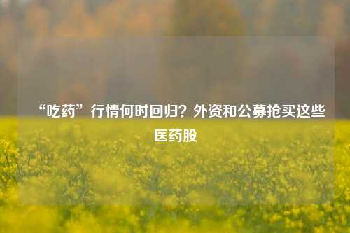 “吃药”行情何时回归？外资和公募抢买这些医药股