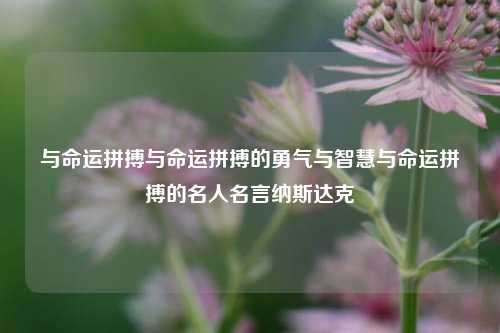 与命运拼搏与命运拼搏的勇气与智慧与命运拼搏的名人名言纳斯达克