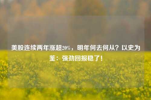 美股连续两年涨超20%，明年何去何从？以史为鉴：强劲回报稳了！