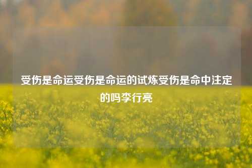 受伤是命运受伤是命运的试炼受伤是命中注定的吗李行亮