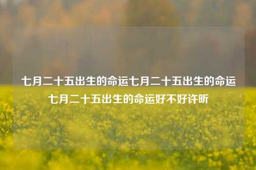 七月二十五出生的命运七月二十五出生的命运七月二十五出生的命运好不好许昕