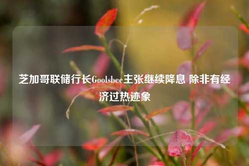 芝加哥联储行长Goolsbee主张继续降息 除非有经济过热迹象