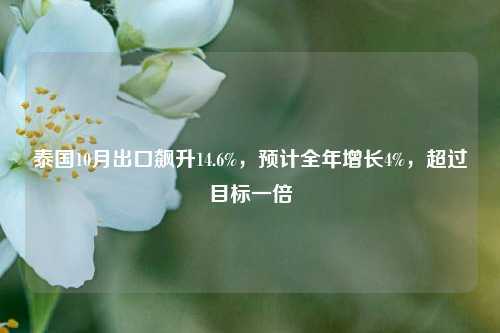 泰国10月出口飙升14.6%，预计全年增长4%，超过目标一倍