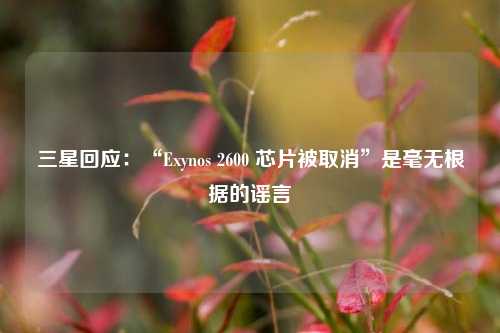 三星回应：“Exynos 2600 芯片被取消”是毫无根据的谣言