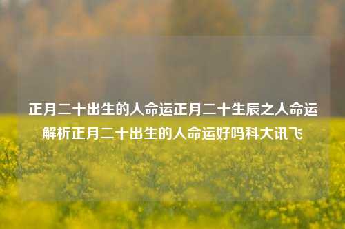 正月二十出生的人命运正月二十生辰之人命运解析正月二十出生的人命运好吗科大讯飞