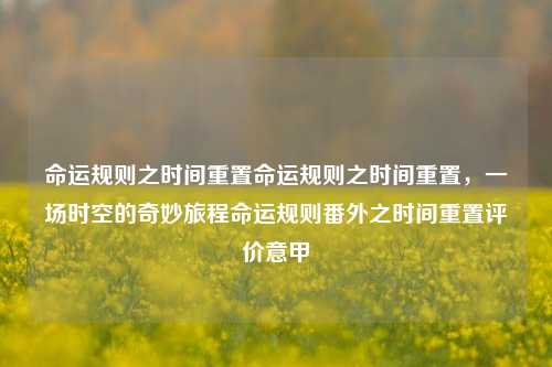 命运规则之时间重置命运规则之时间重置，一场时空的奇妙旅程命运规则番外之时间重置评价意甲