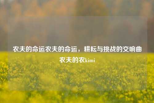 农夫的命运农夫的命运，耕耘与挑战的交响曲农夫的农kimi