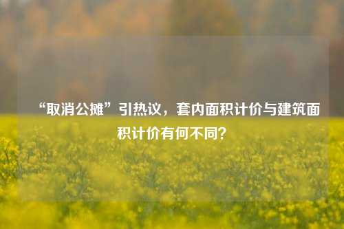 “取消公摊”引热议，套内面积计价与建筑面积计价有何不同？